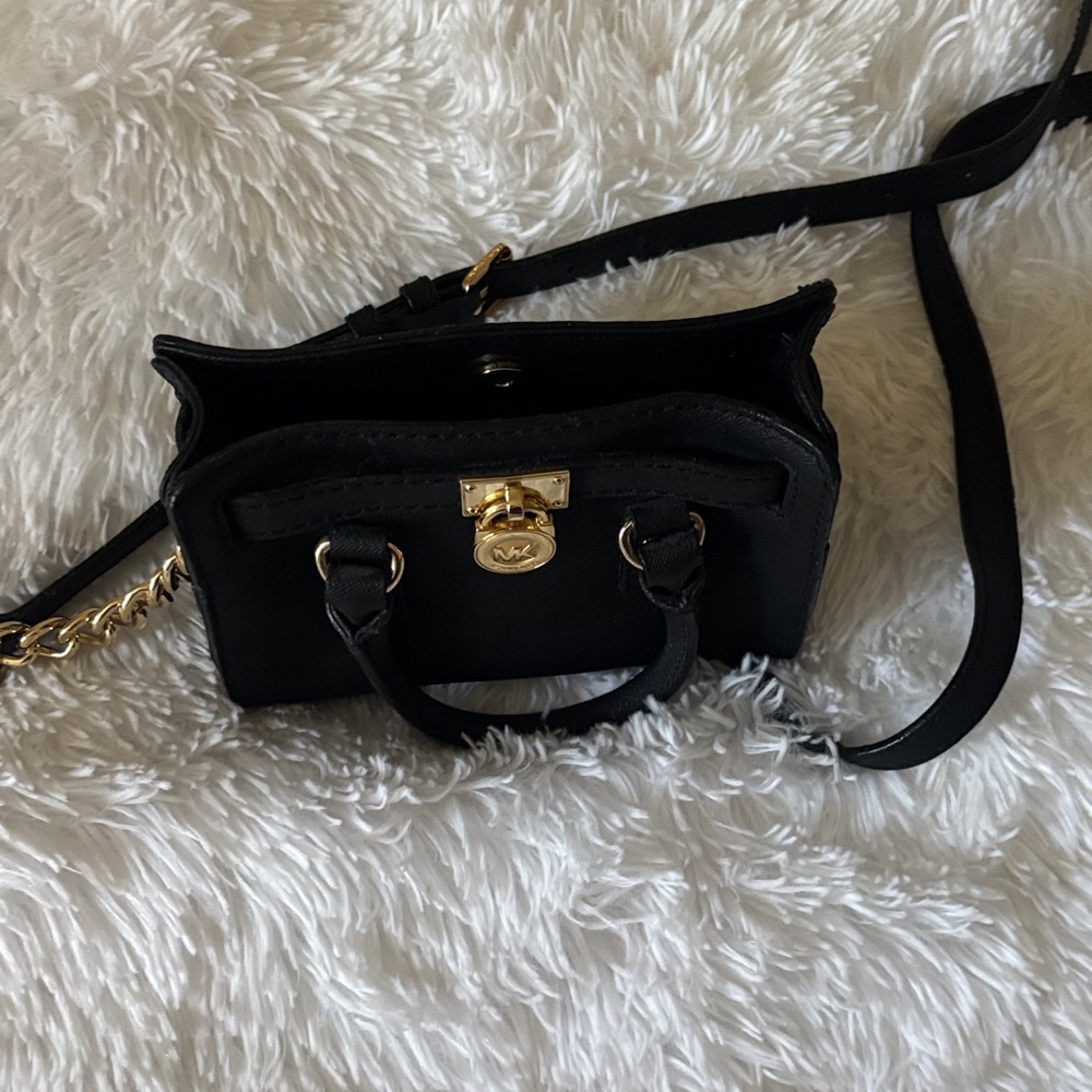 Michael Kors Black Mini Bag with Gold Accents - Picture 2 of 5